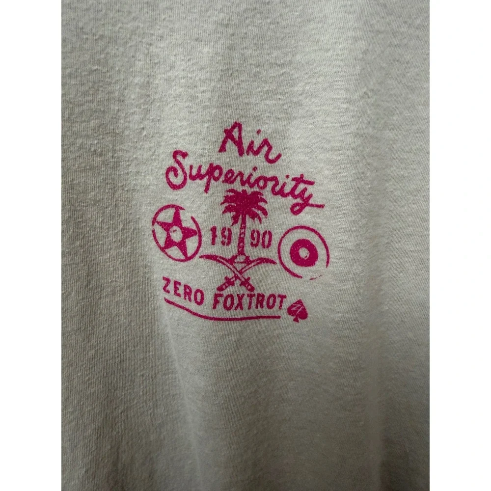 Zero Foxtrot Gulf War Air Superiority F-16 Tornado Graphic T-Shirt Mens Large - Picture 3 of 7